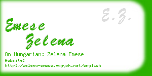 emese zelena business card